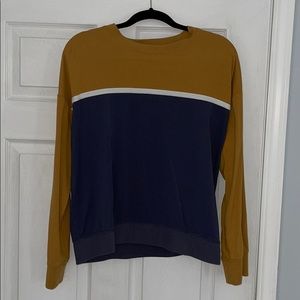 Mustard yellow and navy blue top